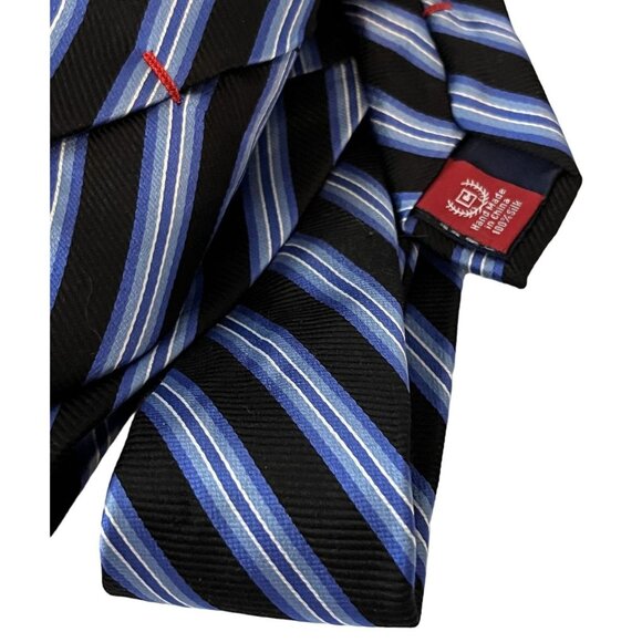CHAPS Ralph Lauren 100% Silk Striped Blue Men's Necktie - Picture 5 of 6